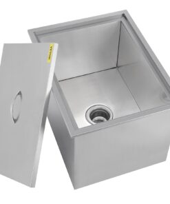 Drop-In Stainless Steel Ice Chest Bin with Lid & Drain