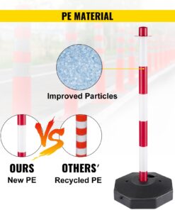 4pcs Crowd Control Posts with 1.37m Chain & 8 S-Hooks