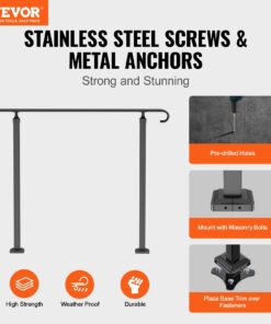 Черные поручни для Бетонных или деревянных лестниц