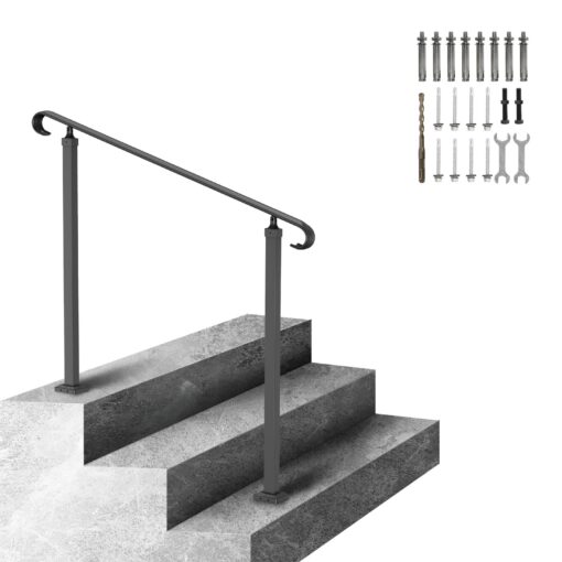 VEVOR Wrought Iron Handrail for 2 3 Steps