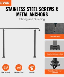 Черные поручни для Бетонных или деревянных лестниц