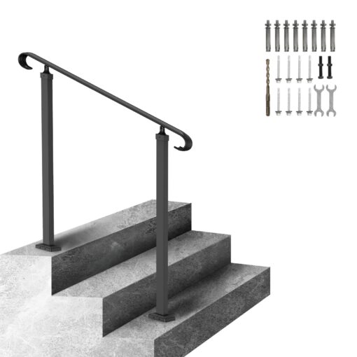 VEVOR Wrought Iron Handrail for 1 3 Steps