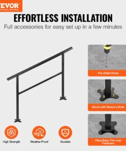 Черные лестничные перила для наружного и внутреннего использования