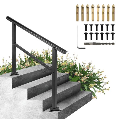 VEVOR Adjustable Aluminum Handrail for 3 4 Steps