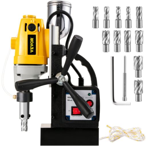 VEVOR MD40 1100W Magnetic Drill Press with 11PC HSS Cutter Set