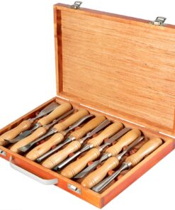 VEVOR 12-Piece Wood Chisel Set – HSS Lathe Tools for Wood Carving & Furniture Detailing