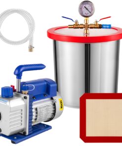 4 CFM 1/4 HP HVAC Vacuum Pump & 3 Gallon Stainless Steel Vacuum Chamber Kit