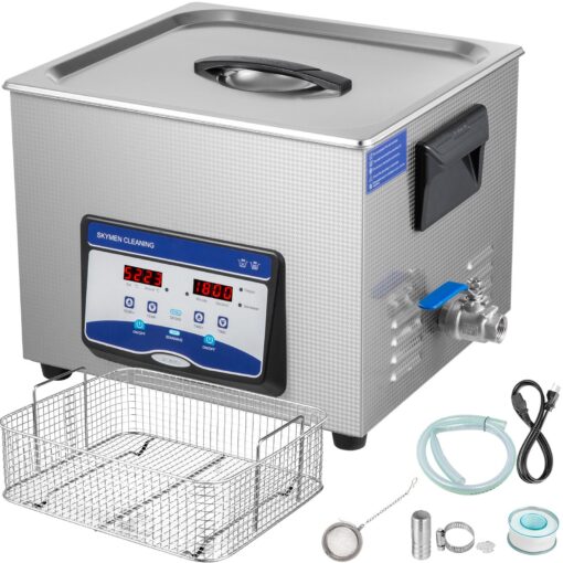 VEVOR 15L Ultrasonic Cleaner with Heater Timer Professional Jewelry Parts Cleaning Machine