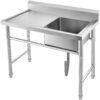 VEVOR Stainless Steel Utility Sink with Left Drain Board