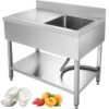 VEVOR Stainless Steel Utility Sink with Left Drain Board