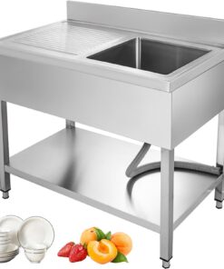 VEVOR Stainless Steel Utility Sink with Left Drain Board