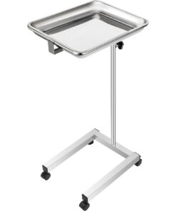 VEVOR Stainless Steel Mayo Stand with Adjustable Height (81-130 cm) & Removable Tray