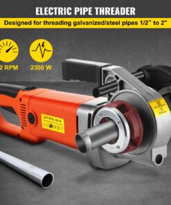 220V Hand-Held Pipe Threading Machine with 6 Carbon Steel Dies (1/2"-2")