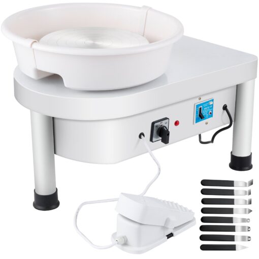 VEVOR 25 cm Electric Pottery Wheel 280W with Foot Pedal Detachable Basin for Ceramics Clay Craft