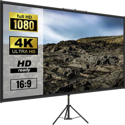 VEVOR 80203 cm 169 4K HD Portable Projector Screen with Adjustable Tripod Stand
