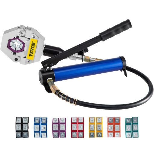 Hydraulic AC Hose Crimper with 7 Dies Aluminum Pump Portable Handheld Crimping Tool