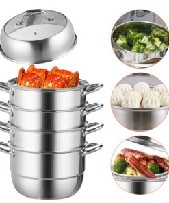 VEVOR 5-Tier Stainless Steel Food Steamer Pot Set