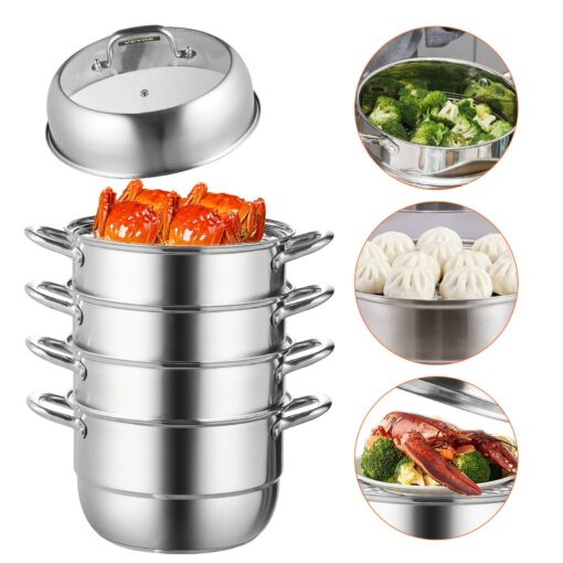 VEVOR 5 Tier Stainless Steel Food Steamer Pot Set