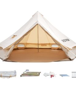 VEVOR 4M Cotton Canvas Bell Tent for 5-8 People