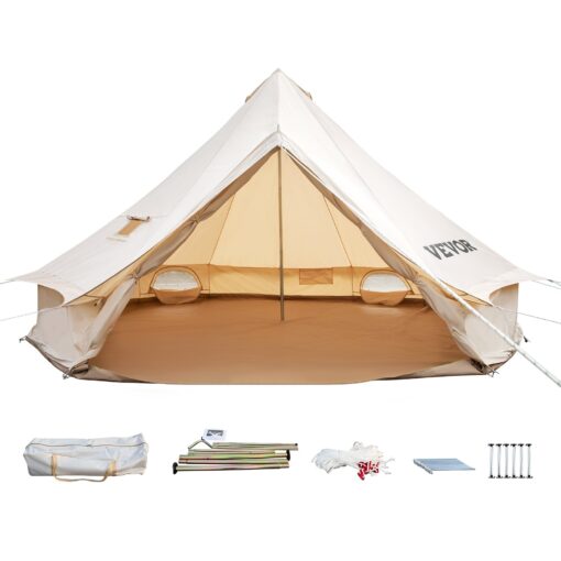 VEVOR 4M Cotton Canvas Bell Tent for 5 8 People