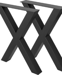 VEVOR Metal Table Legs 72 x 79 cm Black Steel X-Frame