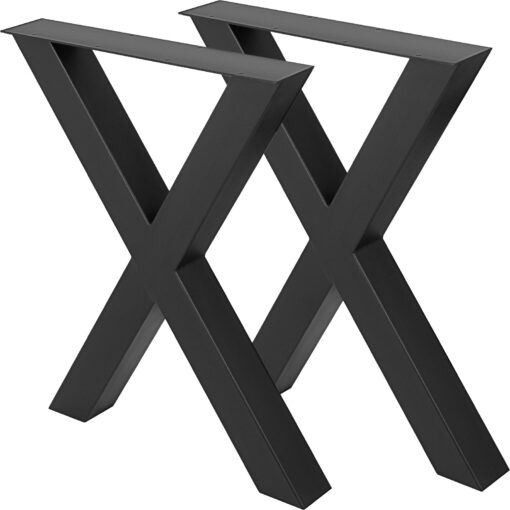 VEVOR Metal Table Legs 72 x 79 cm Black Steel X Frame