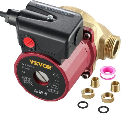 VEVOR Hot Water Circulation Pump 220V 50 Lmin 90W Booster Pump for Home Shower