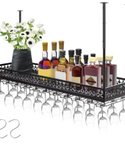 VEVOR Ceiling Wine Glass Rack with Adjustable Height
