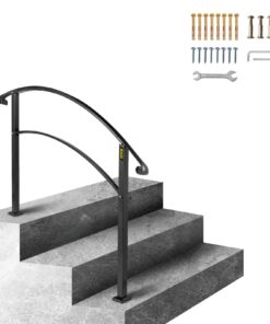 VEVOR Adjustable Wrought Iron Handrail for 3 Steps