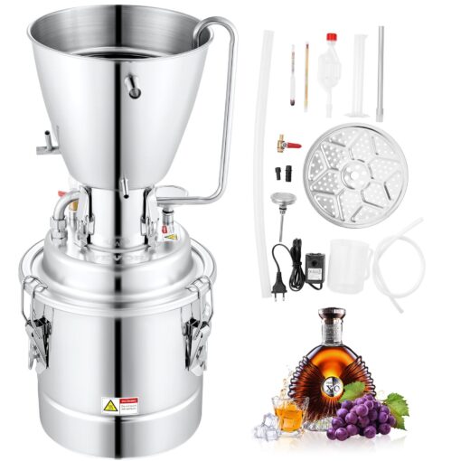 VEVOR 30L 8 Gal Stainless Steel Alcohol Distiller Kit with 6 Lap Coil and Thermometer