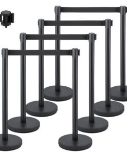 VEVOR Crowd Control Stanchion Set with 2 m/6.6 ft Retractable Belt