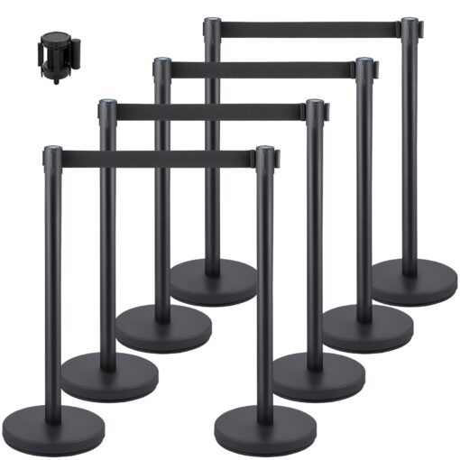 VEVOR Crowd Control Stanchion Set with 2 m66 ft Retractable Belt