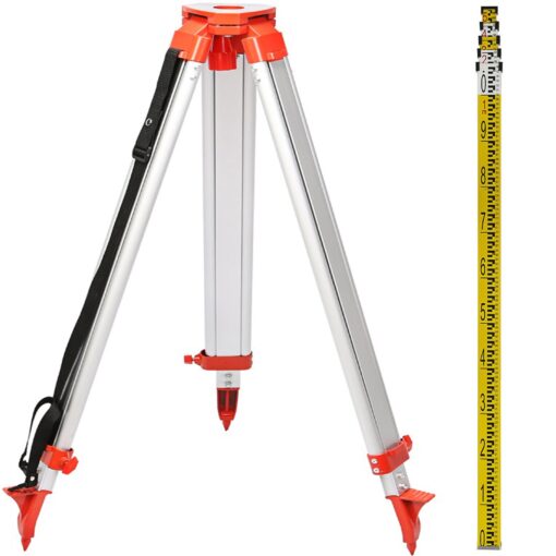 Aluminium Survey Tripod 5m 164 ft Levelling Staff for Laser Level with 165m 541 ft Adjustable Height