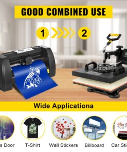 38 x 38 cm (15" x 15") Heat Press with 35.6 cm (14") Backlit Desktop Plotter
