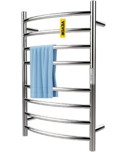 VEVOR 8-Bar Curved Heated Towel Rack