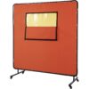 VEVOR 18m x 18m 6 x 6 Fireproof Fiberglass Welding Curtain with Metal Frame  Wheels
