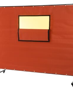 VEVOR 1.83m x 2.44m (6' x 8') Fireproof Welding Curtain with Metal Frame & Wheels