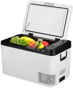 VEVOR 12V Dual Zone Car Refrigerator Freezer 21L (22Qt) with App Control & Wheels