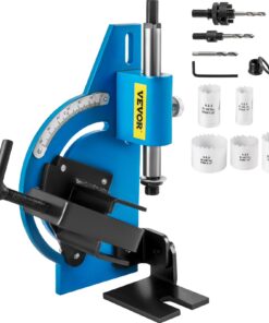 VEVOR Tube Notcher Kit 60° Pipe Tubing Notcher with 9-Piece Bi-Metal Hole Saw Set (19mm - 57mm) with Case