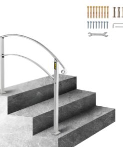 VEVOR Adjustable Wrought Iron Handrail for 3 Outdoor Steps