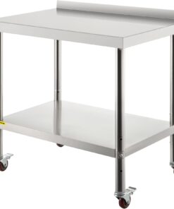 VEVOR Heavy Duty Stainless Steel Prep Table with Backsplash