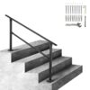 VEVOR Adjustable Wrought Iron Outdoor Stair Railing for 0 4 Steps