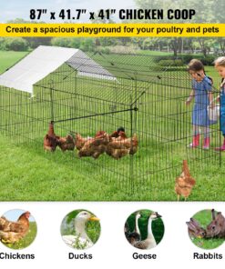 221 cm x 106 cm x 104 cm (87" x 41.7" x 41") Outdoor and Indoor Pet Enclosure for Small Animals