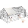 VEVOR Metal Chicken Coop with Waterproof Cover