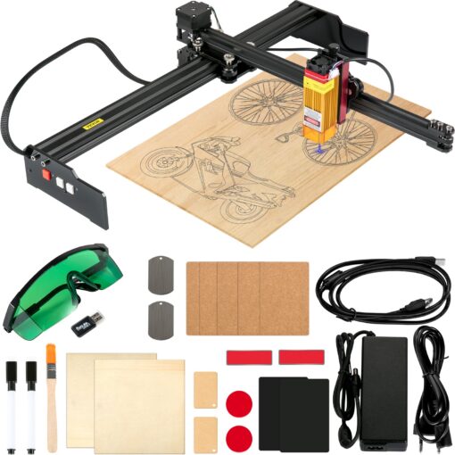 VEVOR Portable Laser Engraver 270x440 mm 106x173 in 55W 3D Printer for Wood and Metal