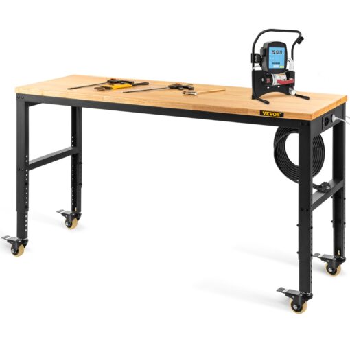 VEVOR Adjustable Height Workbench 155 x 51 cm 61 x 20 in with 720 kg 1587 lbs Capacity