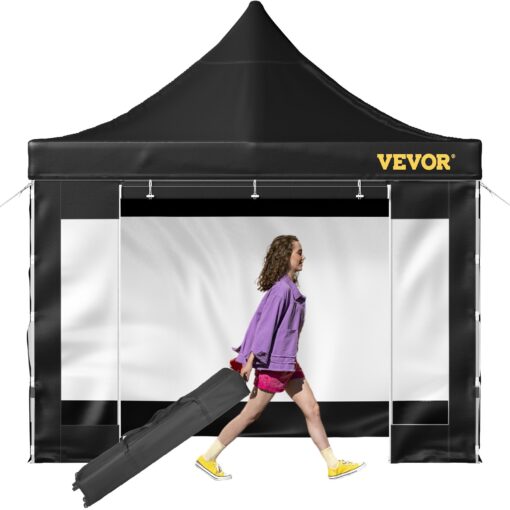 VEVOR 3 x 3 m 10 x 10 ft Pop Up Canopy Tent with Removable Sidewalls and Wheeled Bag