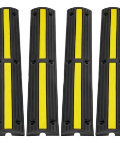 VEVOR Heavy Duty Rubber Cable Protector Ramp 4 Pack