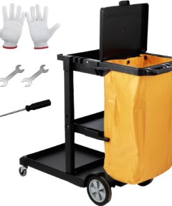 VEVOR 3-Shelf Commercial Janitorial Cleaning Cart