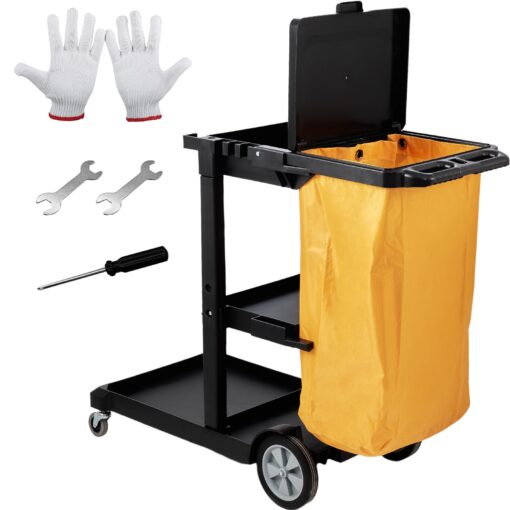 VEVOR 3 Shelf Commercial Janitorial Cleaning Cart